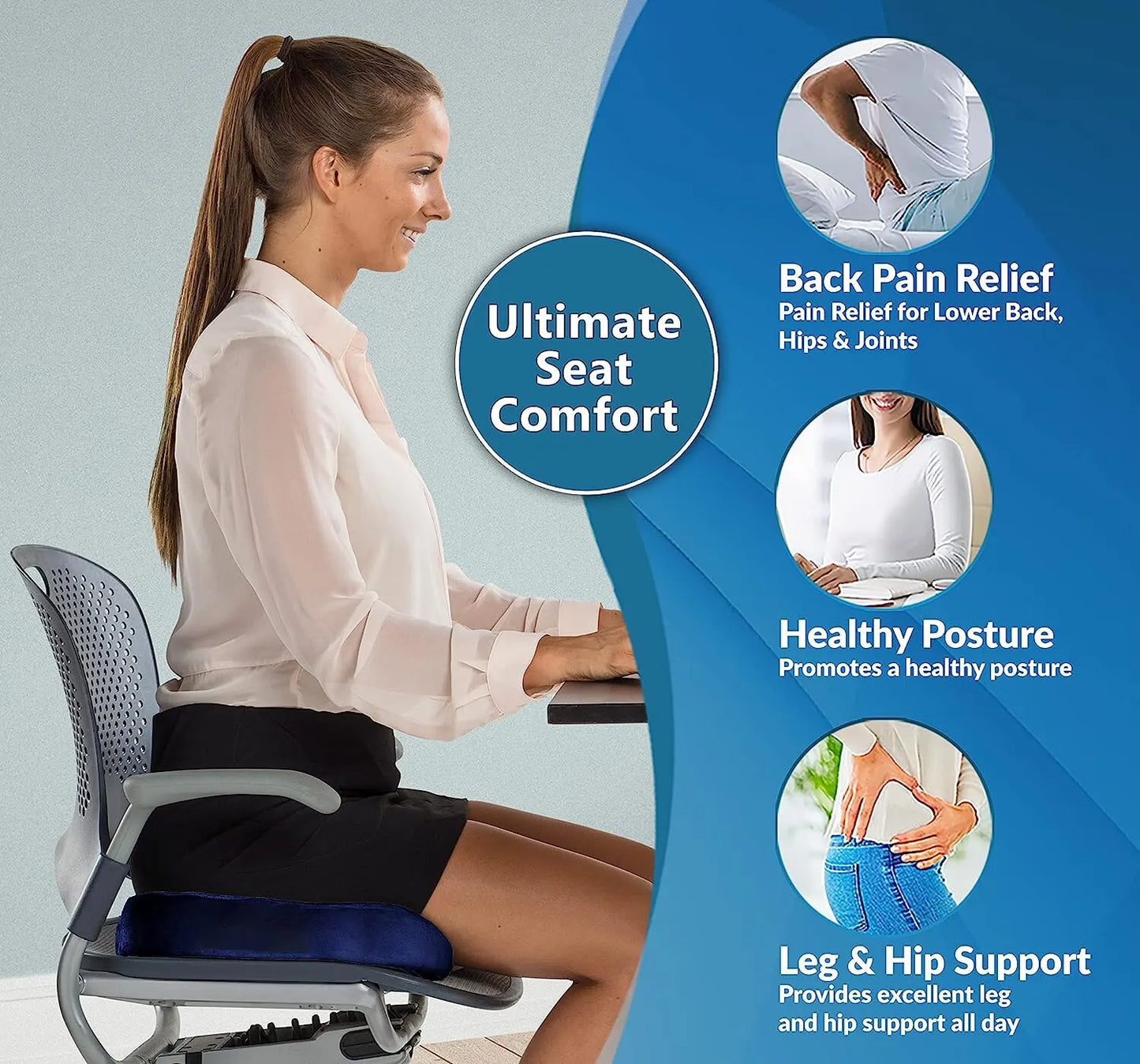 Gel Memory Foam Seat Cushion